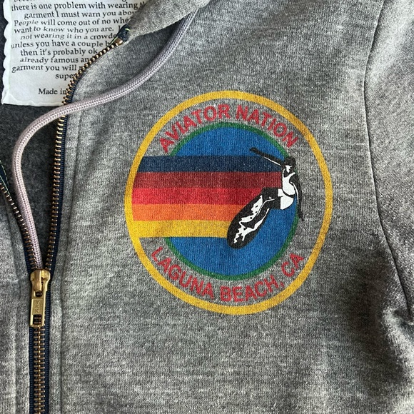 Aviator Nation Laguna Beach gray zip up hoodie - Picture 2 of 5